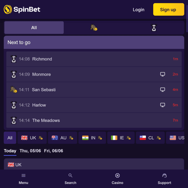 Horse Racing Betting SpinBet